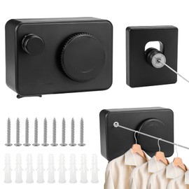 Raxfekro 4.2 m Extendable Stainless Steel Washing Line Extendable Wall Mounted Washing Line Stainless Steel with Lock Prevents Sag for Balcony, Laundry Room, Home