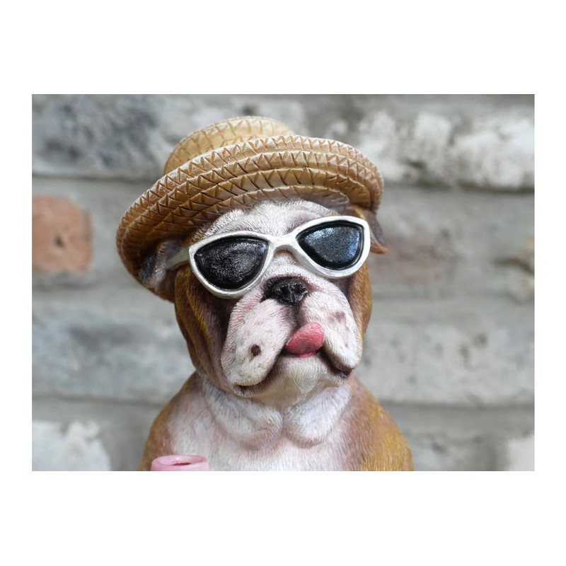 Holiday Bulldog Ornament – Fun Summer Resin Figurine