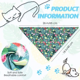12 Pieces Dog Bandana Scarf Washable Triangular Bibs Pet Adjustable Washable Kerchief Dog Bandana for Small and Large Dogs (Summer Patterns)