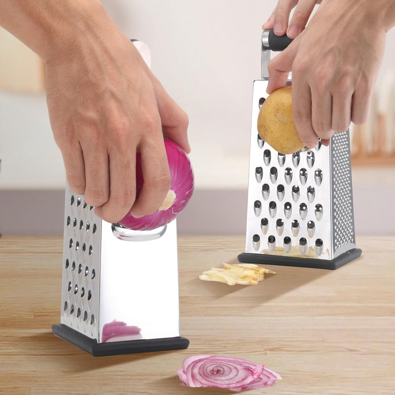 2 Pack, Cheese Box Grater & Handheld Cheese Grater Set,