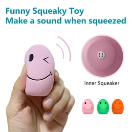 Dog Squeaky Toy, Latex Bouncy Egg Balls with Squeaker for Puppy Small Pet Dogs, Soft Rubber Sound Toys for Interactive Fetch Play