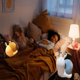 Seeneey Cute Cartoon Snail Doll Plush Toy for Children's Birthday Gift Big Snail Pillow Doll Pink 7.8 Inches