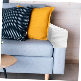 DOITOOL 2sets Stretch Sofa Armrest Covers Protective Slipcovers for Office Chair Armrests Stylish Design for Home Decor White 2pcs*2