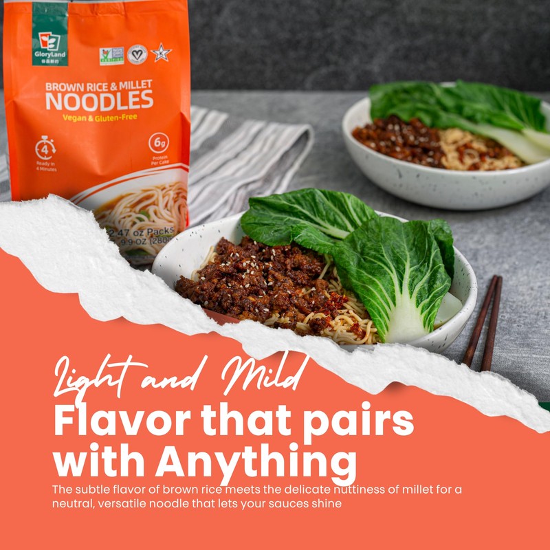 Gloryland Brown Rice and Millet Noodles (10oz) - Pack of