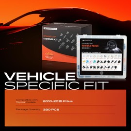 A-Premium 320PCS (32-Type) Car Retainer Clips Kit Compatible with Toyota Prius 2010-2015 Front Bumper Fender Hood Door Trim Auto Push Pin Plastic Rivet Fastener Replacement Set, w/Removal Tool