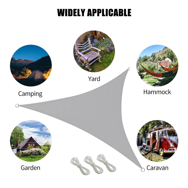 UV Resistant Sun Shade 10 FT Triangle Sail Canopy Garden