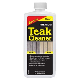 STAR BRITE Premium Teak Cleaner - Restore, Renew & Refresh Old Weathered Gray Teak Furniture & Other Fine Woods - Step 1-16 OZ (081416)