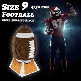 HONLANCH Size 9 Football Micro Building Blocks Set(4752PCS) 1:1 Collect and Display Model,Gift for Adults and Kids