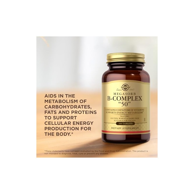 Solgar Megasorb Vitamin B-Complex - 100 Tablets