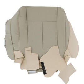NLQR Front Driver Side Bottom Replacment Seat Cover Leather Tan Perforated Compatible with Ford Expedition 2007 2008 2009 2010 2011 2012 2013 2014, #4C, 2C or 1C