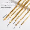 Zocomi Gold Chain Bracelets for Men Boys Stainless Steel Stack