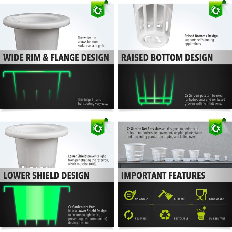 100 pack - 1 inch Net Pots Cz All Star