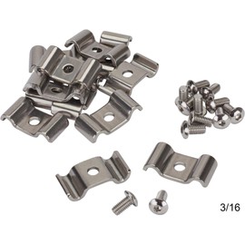 Speedway Motors Dual Line Stainless Steel Clamps, 1/4-3/16 Inch, For Brake/Fuel Lines, Corrosion Resistant, Includes 10-32 Button Head Screws, Versatile Size Options, Pack of 12