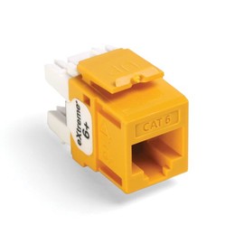 Leviton 61110-BY6 eXtreme 6+ QuickPort Connector, CAT 6, Yellow, 25-Pack