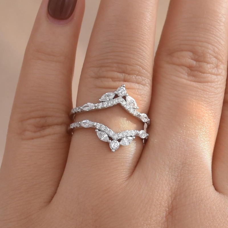 Newshe Jewellery 5A Cz Wedding Ring Enhancer for Engagement Rings