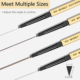 Eyebrow Pencil Dual-Sided Eye Brower Pencil, Fine Tip Rapid Brow Precise Sweatproof Brow Pen with Brow Combs (03# Brown 2 Pcs)