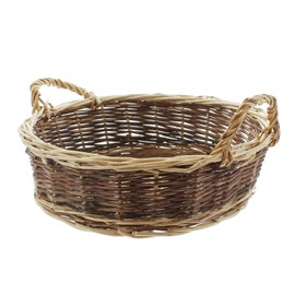 FRANK FLECHTWAREN Basket Round Bowl Natural / White Large 36 x 27 x 21 cm Height 40 cm