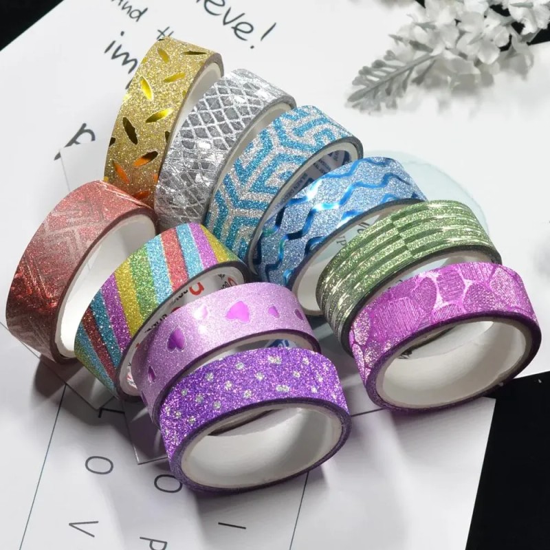Glitter Washi Cinta De Enmascarar Decoración De Diy