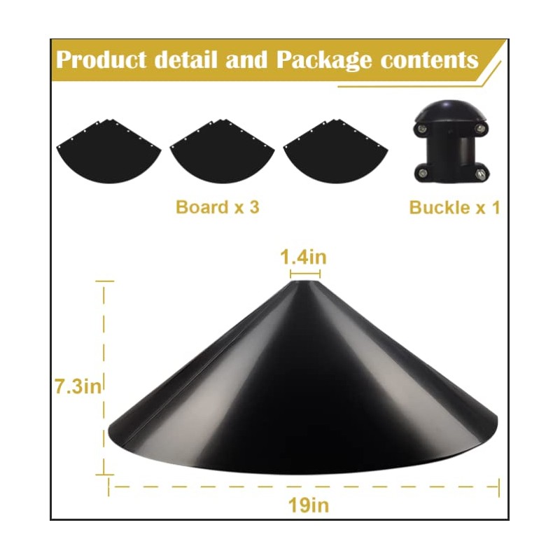 Queension 19-inch Wide Squirrel Proof Baffle,Squirrel Guard Stopper for Outside