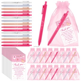 Augenstern 50 Set Baby Shower Favors for Guests It's a Girl Ballpoint Pens Thank You Cards Organza Bags Baby Shower Gifts for Office School Student Writing Gender Reveal Party Favors Game Prizes
