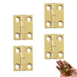4 Pcs Door Hinges 25mm × 20mm,Brass Folding Butt Hinges Furniture Cabinet Butt Hinges with Hinge Fixing Screws,Butt Hinges for Internal External Doors,Copper Small Hinges Door Hinges,for Wooden Doors