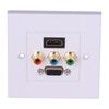 VGA+High Definition Multimedia Interface 3RCA Wall Plate Panel Socket for