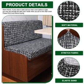 CRFATOP 2 Sets RV Dinette Cushion Covers Printed Camper Cushion Slipcover Stretch 2 Seat Sofa Chair Cover Furniture Protector for RV Camper Car Bench 2 Backrest Covers & 2 Bench Covers,10