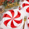 JarThenaAMCS 40Pcs Christmas Paper Plates Foil Red Candy Cane Stripe