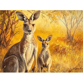 LOMSIOY DIY Diamond Painting Set Kangaroo 5D Diamond Painting Pictures with Accessories for Full Drill Rhinestone Embroidery Animals Diamond Painting Crystal Adult Home Wall Decor 30 x 40 cm 19498