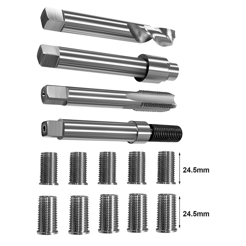 JMSMSH M10*1.25 Metric Thread Repair kit,10 24.5MM Stainless Steel Inserts