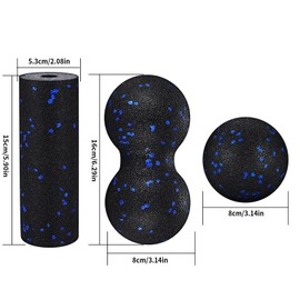 Fascia Ball Set, Fascia Roller Small & Massage Ball & Peanut Fascia Ball, Massage Balls, Massage Ball for Foot, Hand, Back, Spine, Fascia Training, Muscle Massage, Fascia Balls