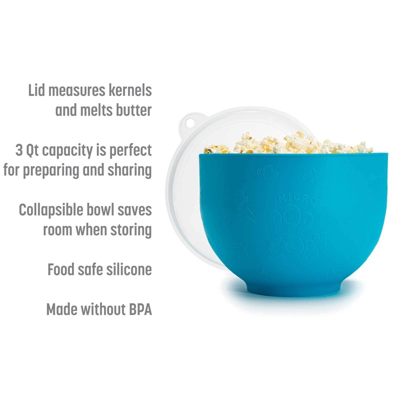 Goodful Silicone Popcorn Popper, Collapsible Hot Air Microwavable Popcorn Maker,