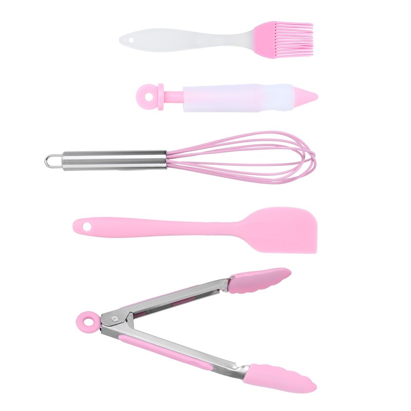 5Pcs/Set Silicone Kitchen Cooking Tool Scraper Eggs Beater Decorating Pen