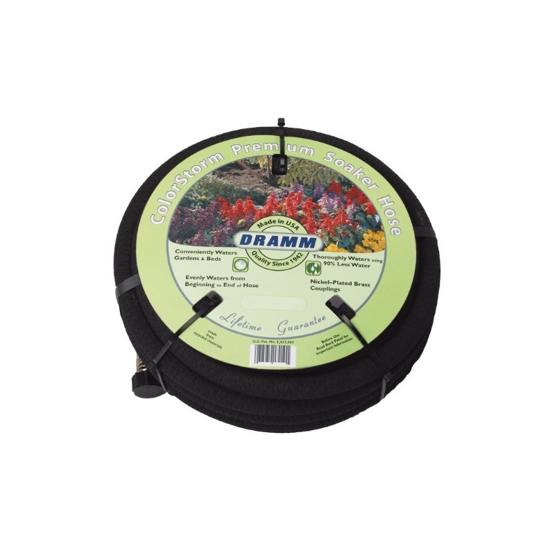 Dramm 17010 ColorStorm Premium 50 Foot Soaker Garden Hose, Black