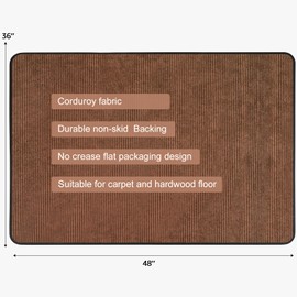 Placoot Corduroy Heavy Duty Office Chair Mat for Carpet & Hardwood Floors, Desk Chair Mat for Carpeted Floors and Hardwood Floor for Home Office