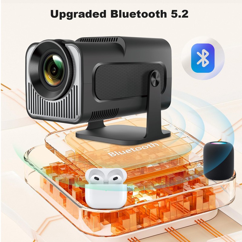 Ear&Ear Mini Projector, HY320 Portable Projector, Support 4K 1080P with