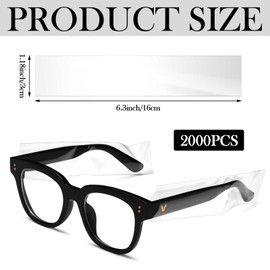 DoubleFill 2000 Pcs Disposable Eyeglass Sleeves Glasses Arm Covers Plastic Glasses Cover Eyeglass Protective Sleeves for Glasses Temple Against Hair Color Hair Dye Home Salon Processes