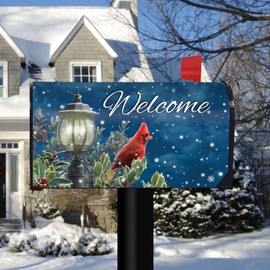 Briarwood Lane Winter Solitude Cardinal Magnetic Mailbox Cover Welcome Standard