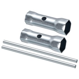 TA-VIGOR Dual End Spark Plug Spanner 17mm & 19mm, Manual Spark Plug Wrench Hex Socket Tool with Lever Bar for Motorcycle, Engine Repair 2 Pcs