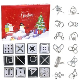 Christmas Calendar 2023, Pack of 24 Advent Calendar with Puzzles, Patience Games, Mini Thinking Game, Children's Skill Game, 3D Toy - Promotes Concentration, Relieve Stress