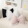 Holotioee Cute Bow Pillow,Lace and Lace Bow Pillow,Car Backrest Cushion,Sofa