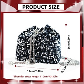 AfitLulu Sequin Clutch Women's Glitter Evening Bag Chain Bag Stylish Handbag Women's Shoulder Bag Women's Crossbody Bag Women with Removable Chain for Dates Parties Banquet, silver