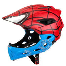 2 in 1 Kids Full Face Bike Helmet for Children MTB BMX Dirtbike Skateboard with Detachable Chin Guard