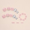 Caiguoer 24pcs Square French Fake Toenails Nude Pink Purple False
