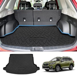 Powerty Trunk Mat for 2019-2024 2025 Subaru Forester Accessories Cargo Liner Without Subwoofer All Weather TPO Rear Trunk Liner (Not Fit Models with Subwoofer on Trunk Side)