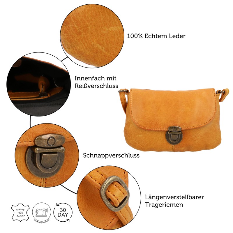 Gusti Rona 2H84-48 Women's Leather Shoulder Bag - Brown -