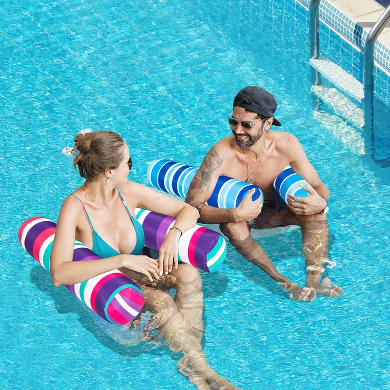FindUWill 2 Pack Fabric Water Swimming Pool Floats Hammock, XL,