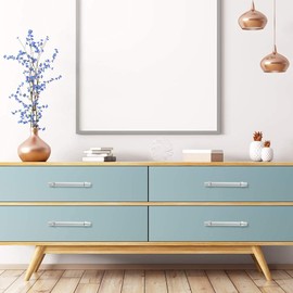 BonKuDoo Crystal Glass Drawer Pulls, 6-3/10 Inch Chrome Cabinet Pulls Clear Cabinet Handles(160mm, 5 Pack)