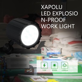 Xapolu LED Machine Work Light with 22In Alloy Arm, 12W 6500K 110-220V, IP67 LED Work Light with US Plug for Lathe, Sewing, CNC, Drilling Machine