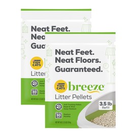Purina Tidy Cats Breeze Litter Pellets Refill Pouch, Made for Multiple Cats, Anti-Tracking Pellets, 3.5 LB Refill Pouch (Pack of 2)